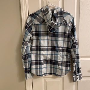 Marmot hooded long sleeve plaid shirt
